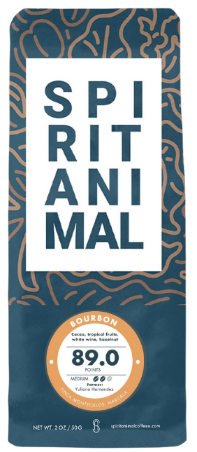50g sample bag of bourbon spirit animal coffee